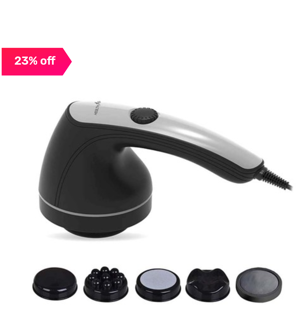 HealthSense Toner-Pro HM-210 Electric Handheld Body Massager (Royal Grey)